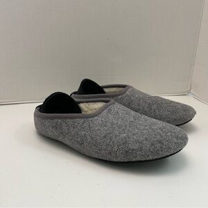 Mahabis Curve Slippers Slip On Felt Wool Organic Eco-Friendly Gripper Soles Grey